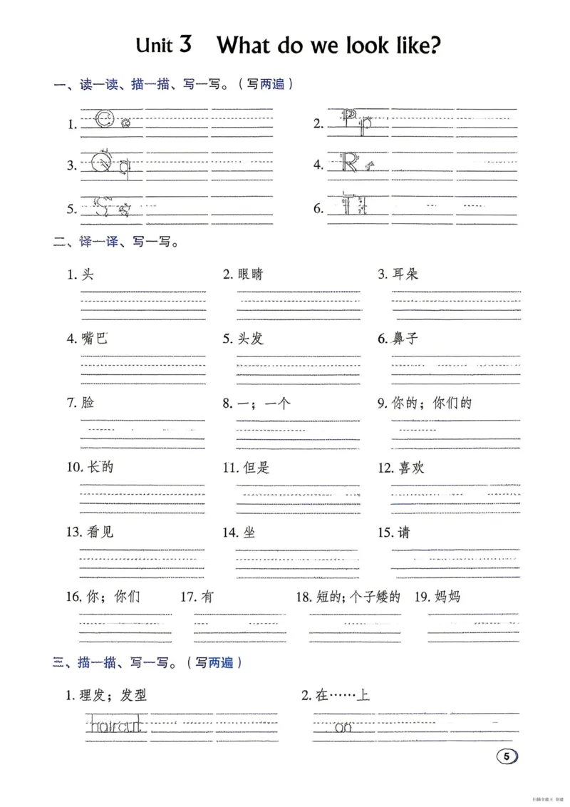 《默写本_2026秋小学《典中点》3-6上英语(沪教)_3上》第5页预览