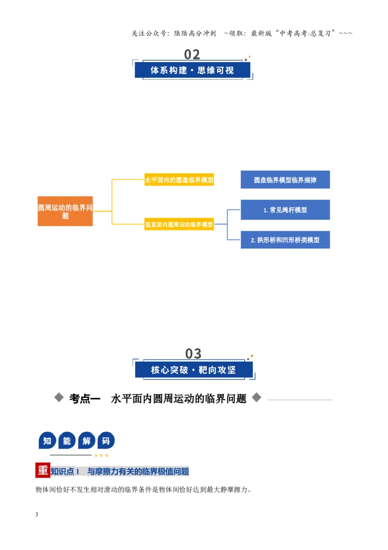 《微专题圆周运动的临界问题（复习讲义）（湖南专用）（教师版）_04-物理-高考总复习_一轮复习_2026年-物理高考一轮复习_2026年高考物理一轮课件+讲义+练习（湖南专用）-G331》第3页预览