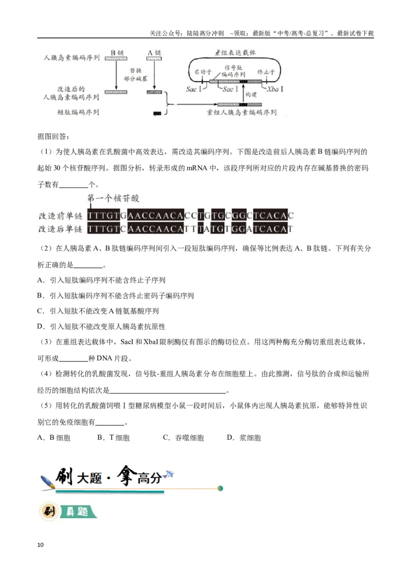 《大题03生命活动调节类（学生版）_06-生物-高考总复习_专项复习_2025年_2025年高考生物大题突破+限时集训（安徽专用）》第10页预览