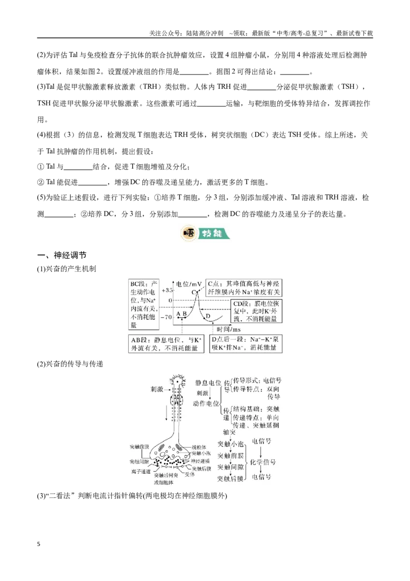 《大题03生命活动的调节（学生版）_06-生物-高考总复习_专项复习_2025年_2025年高考生物大题突破+限时集训（新高考通用）》第5页预览
