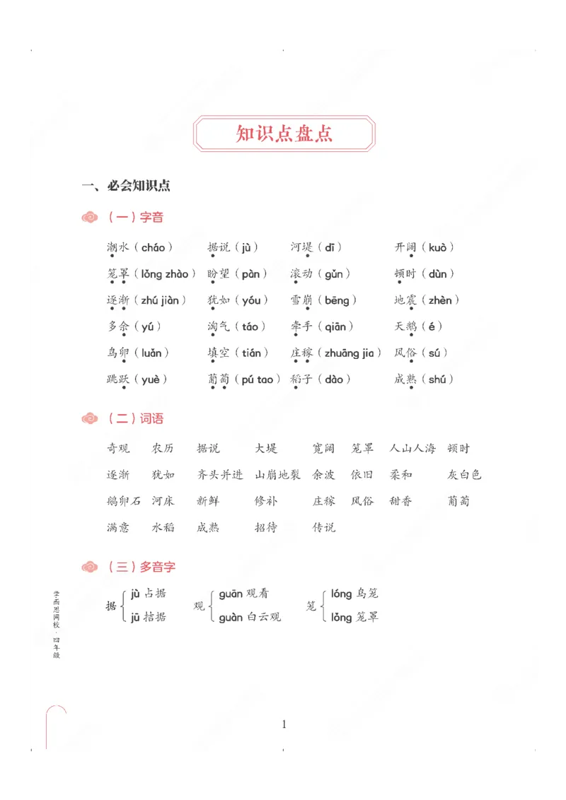 《第一单元知识盘点-e759f3c3d66e_小学学而思全套_四年级全套_四年级2020年暑-2021年的直播课_2020年秋季课程四年级_四年级大语文直播班（邱东山）_资料_部编版资料》第2页预览