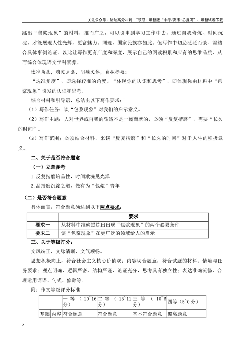 《广东二模“包浆”作文分析与标杆文点评-（全国通用）_专项复习_2024年_2024年高考语文作文考前100天写作指导与素材运用（全国通用）_资料_1-资料》第2页预览