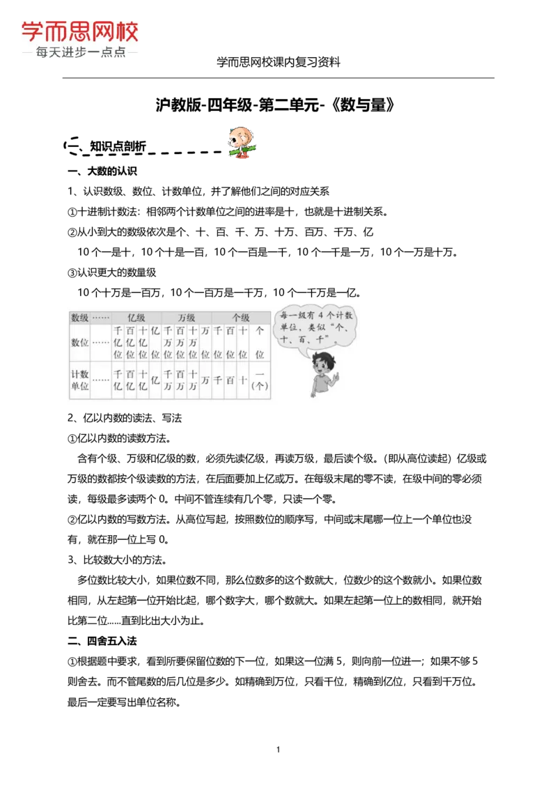 《沪教版-四年级-复习资料（1-3单元）-9f91af38c852_小学学而思全套_四年级全套_四年级2020年暑-2021年的直播课_2020年秋季课程四年级_2020年秋季课程四年级数学_期末复习资料》第8页预览