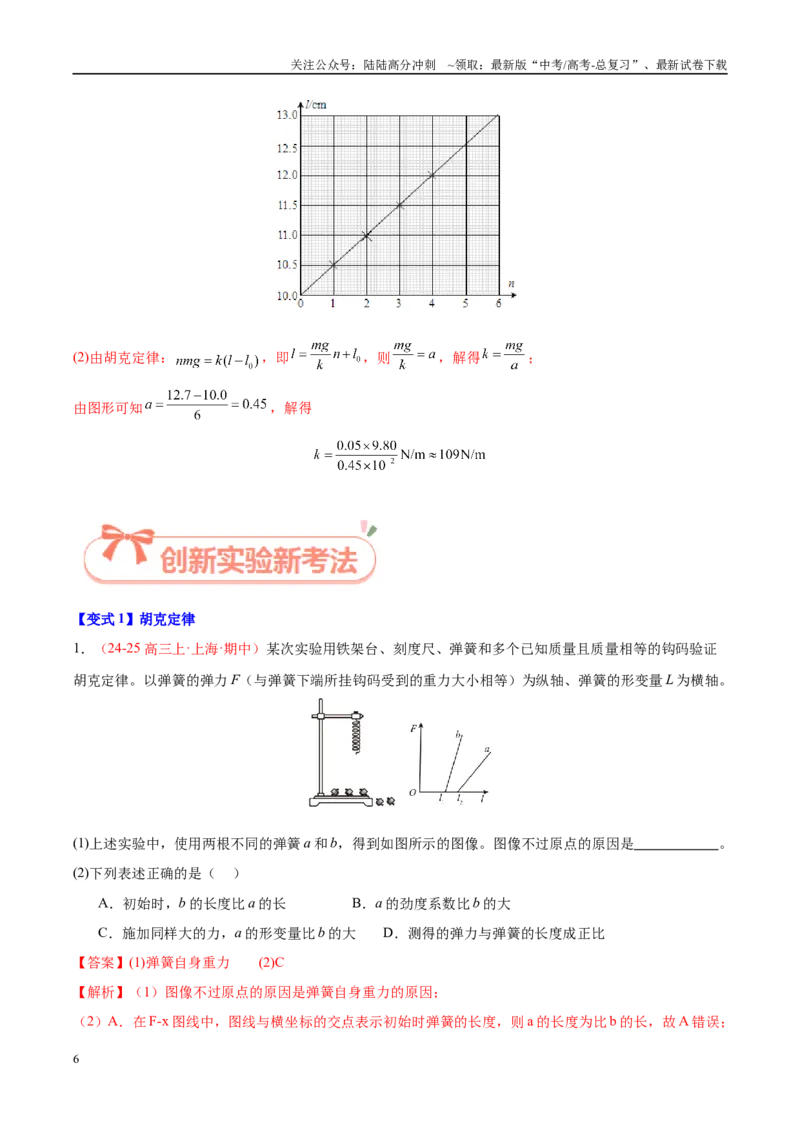 《实验2探究弹力与弹簧伸长的关系（教师版）（高考实验）_04-物理-高考总复习_专项复习_2025年_2025年高考物理必考实验重难点突破_资料》第6页预览