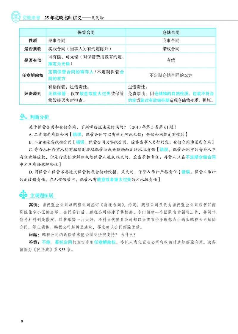 《彩色26夏昊晗名师增补讲义_2026法考客观_觉-X_增补课程汇总_26JX法考民法夏昊晗民法增补课程视频+讲义》第8页预览