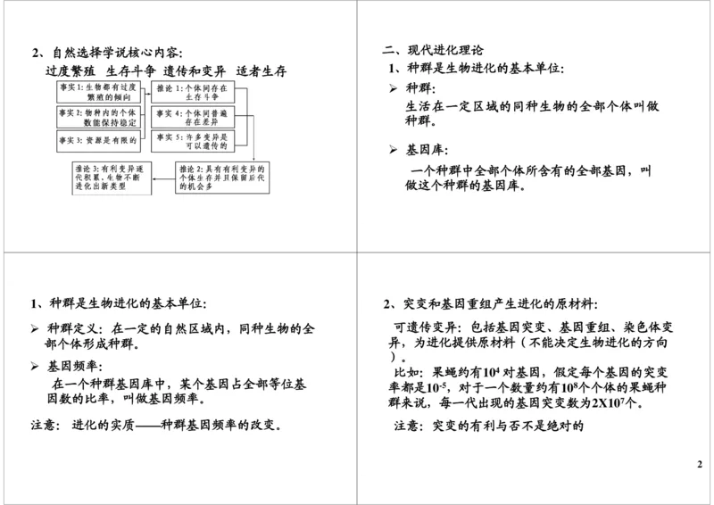 《生物进化-49c04da636dc_学而思高三全套_高三录播课程各种版本_高三一轮二轮_29709-56高考生物一轮总复习（必修+选修1、3）_第25讲：生物进化（一轮上）》第2页预览