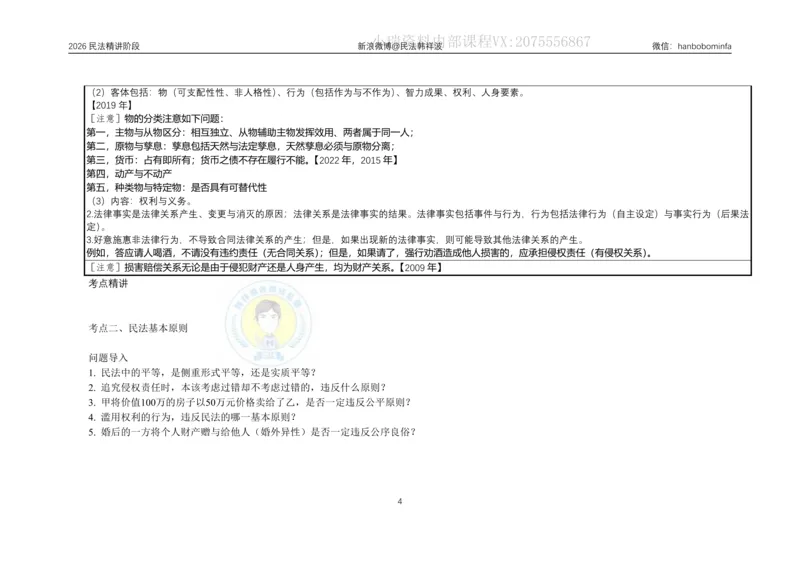 《横板大字2026主客一体班民法系统精讲讲义_2026法考客观_名师私塾_26民法韩祥波视频+讲义_韩祥波法考民法主客一体私塾班视频+讲义_02系统精讲_00讲义》第5页预览