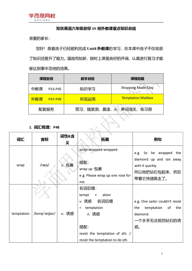 《暑假六年级SS班U8-L2重点知识总结-81d57bc192c1_小学学而思全套_六年级全套_六年级2020年暑-2021年春直播课程_2020年暑假课程六年级_2020年暑假课程六年级_2020年暑假课程六年级英语》第1页预览