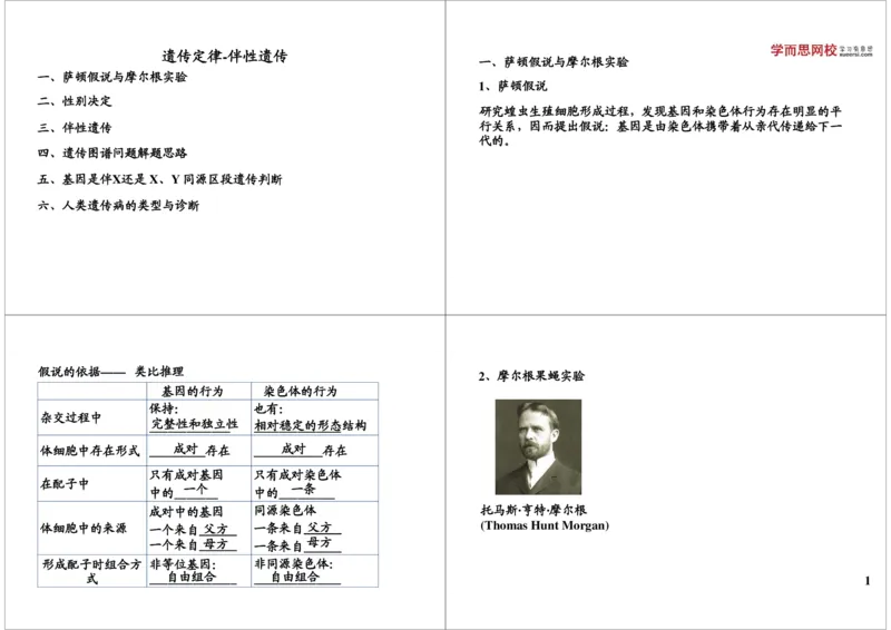 《遗传定律-伴性遗传-304881bc5ea5_学而思高三全套_高三录播课程各种版本_高三一轮二轮_29709-56高考生物一轮总复习（必修+选修1、3）_第18讲：遗传定律-伴性遗传（一轮上）》第1页预览