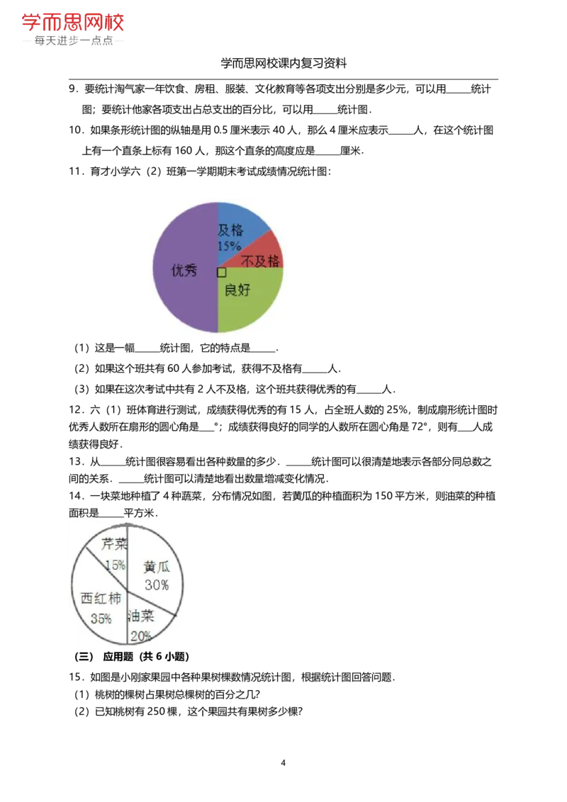 《北师版-六年级上册-期末复习资料-42c84ffecef3_小学学而思全套_六年级全套_六年级2020年暑-2021年春直播课程_2020年秋季课程六年级_2020年秋季课程六年级数学_期末复习资料_北师6上》第4页预览