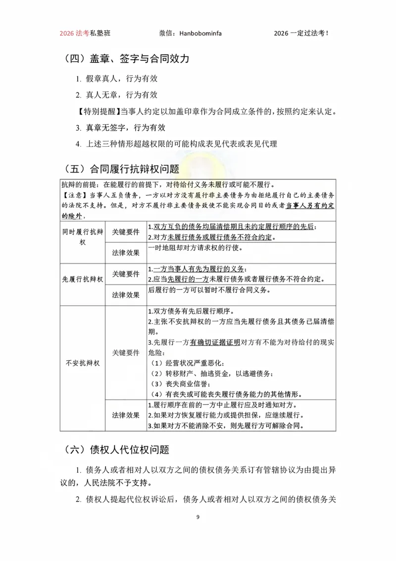 《竖版打印2026韩祥波民法私塾班主客一体班考前3小时_2026法考客观_名师私塾_26民法韩祥波视频+讲义_韩祥波法考民法主客一体私塾班视频+讲义_05考前3小时》第9页预览
