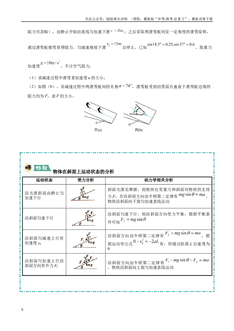 《大题01牛顿运动定律与直线运动（3大题型）（学生版）_04-物理-高考总复习_专项复习_2025年_2025年高考物理大题突破+限时集训（黑吉辽蒙专用）》第9页预览