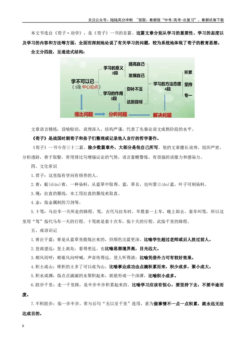《必修上册背诵篇目之《劝学》（教师版）_专项复习_2025年_2025年高考语文古诗文必备篇目读写专练（全国通用）_资料_1-必修上册》第6页预览