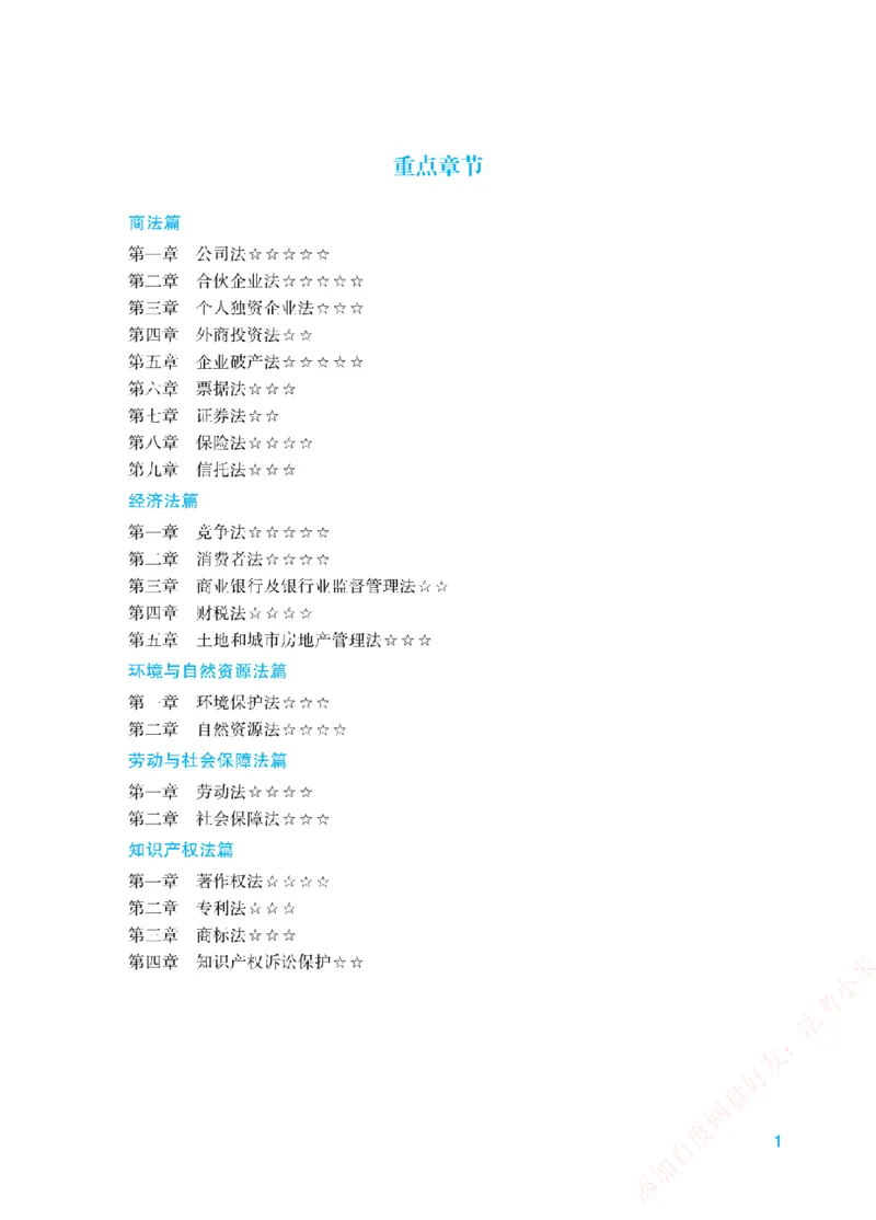 《重点章节和考查重点-商经知_2026法考客观_众-H_2026法考系统强化（内部）合集_00.配套资料(含知识点汇总)_07.内部系统强化课考查重点》第1页预览