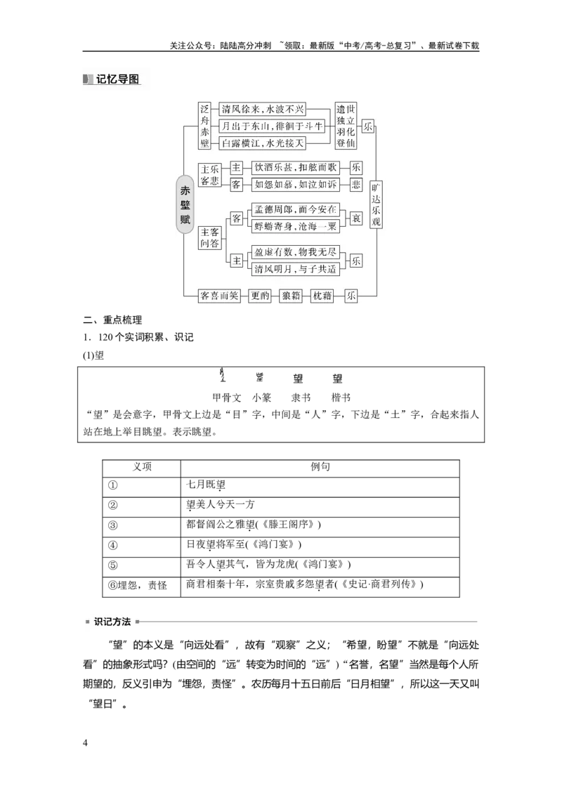 《必修上册(二)　单篇梳理　基础积累　课文3　赤壁赋_一轮复习_2024年_2024高考语文大一轮复习课件讲义新人教版知识总结_2024年高考语文一轮复习讲义（部编新高考版）_教材文言文点线面》第4页预览