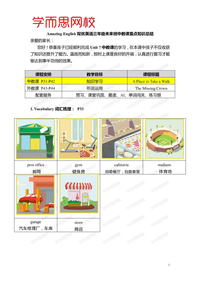 《Lv5-U7-L1重点知识总结-d1dab329436f_小学学而思全套_三年级全套_三年级直播课_2020年暑假课程三年级_2020年暑假课程三年级英语_暑Lv5-重点知识总结》第1页预览
