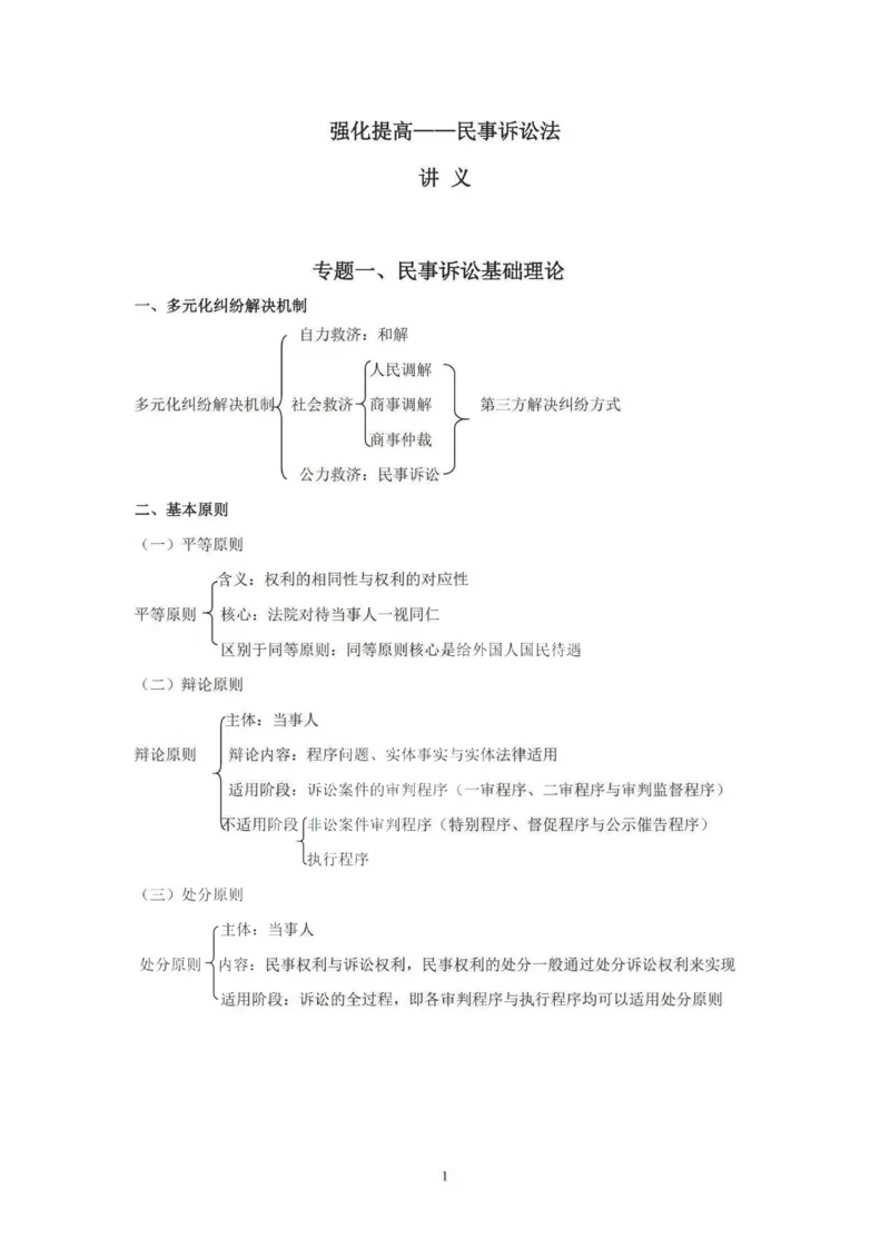 《提高阶段-民诉讲义-杨秀清_2026法考客观_法-D_072026法大法考客观提高阶段_视频+讲义2026法大法考提高阶段民诉-杨秀清01-07》第1页预览