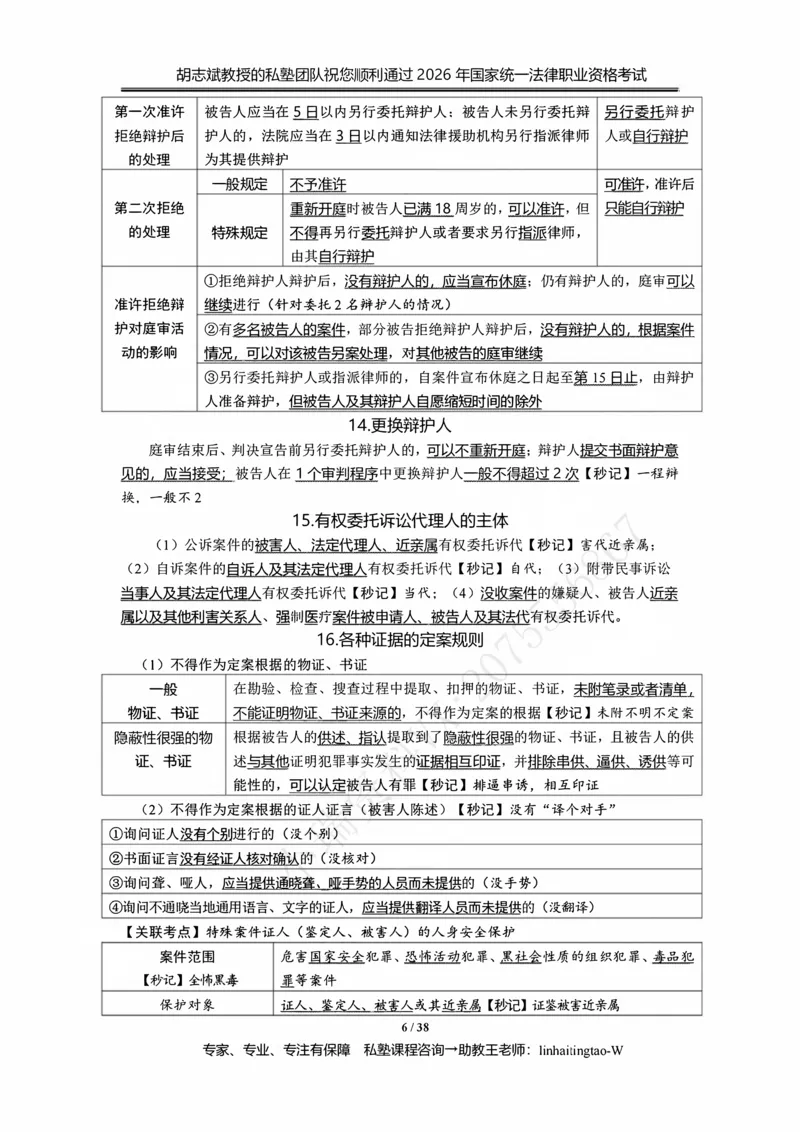 《胡志斌：2026年刑诉客观冲刺考点_2026法考客观_名师私塾_私塾考前聚焦_03.刑诉胡志斌客观冲刺阶段_01.客观冲刺课》第6页预览