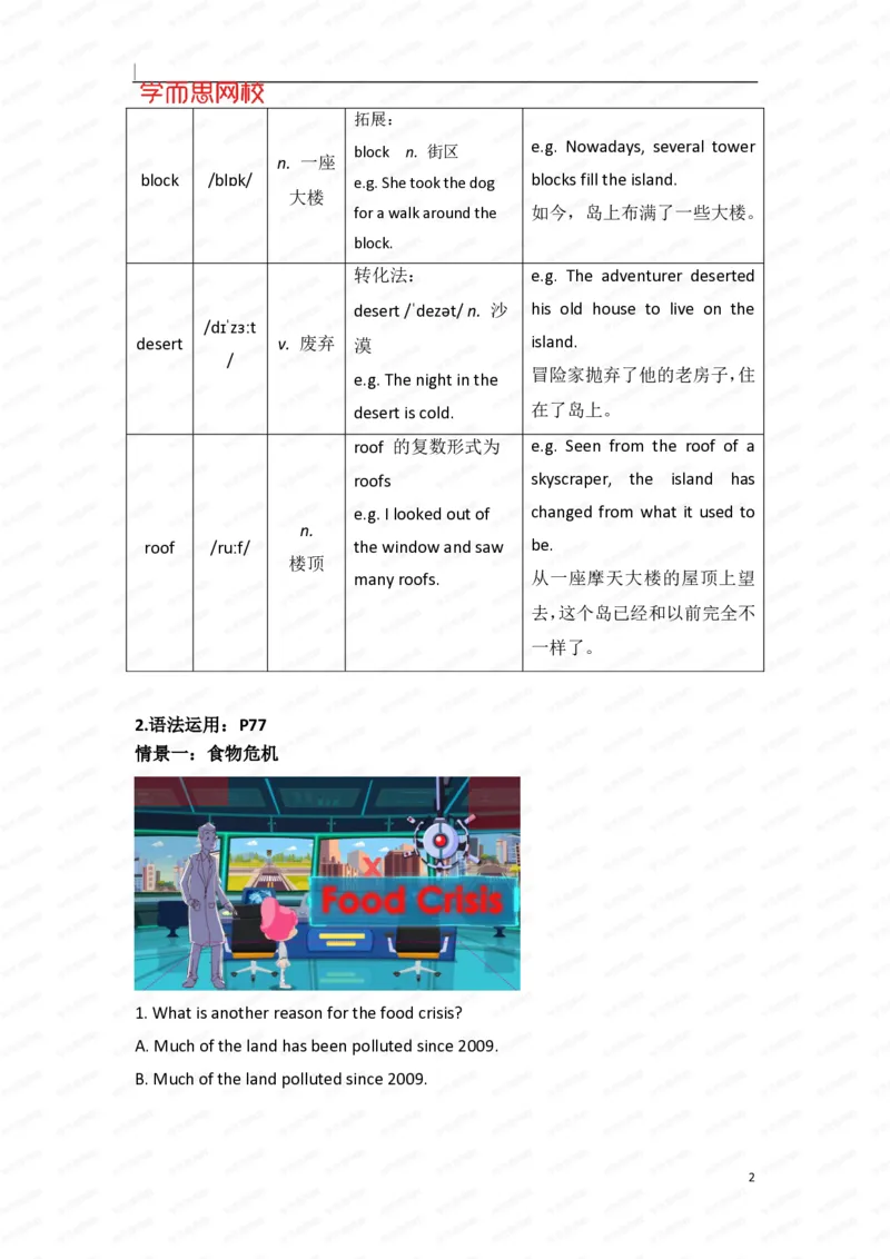 《暑假六年级SS班U5-L2重点知识总结-d359c6a60cdd_小学学而思全套_六年级全套_六年级2020年暑-2021年春直播课程_2020年暑假课程六年级_2020年暑假课程六年级_2020年暑假课程六年级英语》第2页预览