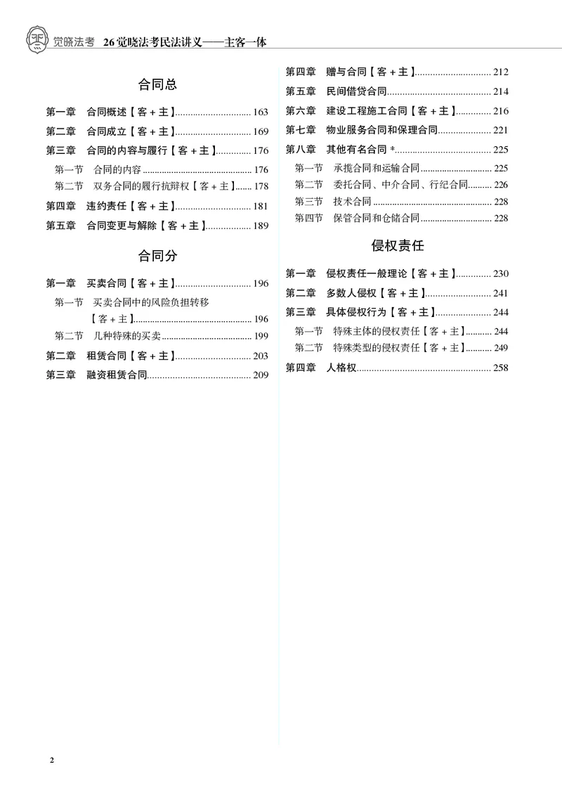 《黑白26年民法内部讲义_2026法考客观_觉-X_2026JX法考主客一体内部课视频+讲义_26JX法考民法张成岭主客一体视频+讲义完结_00.讲义》第2页预览