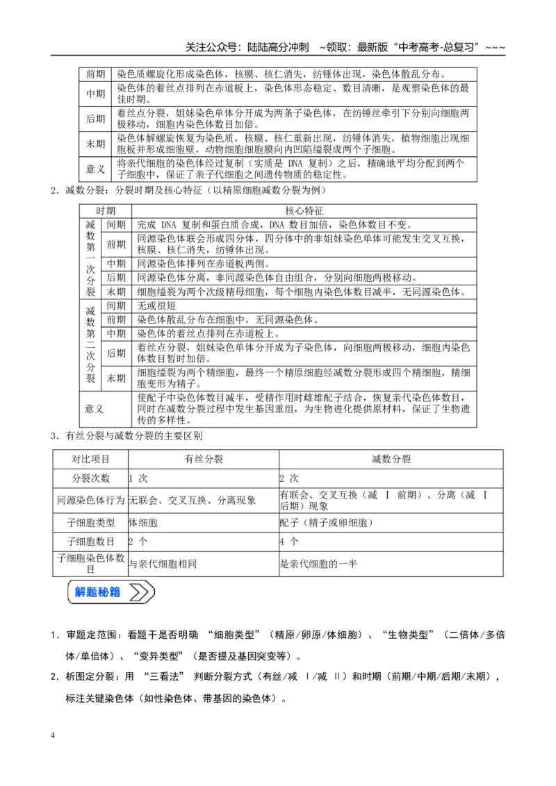 《培优专题04细胞分裂与可遗传变异（高效培优讲义）（全国通用）（学生版）_06-生物-高考总复习_一轮复习_2026年-生物高考一轮复习_2026版_一轮培优提升》第4页预览