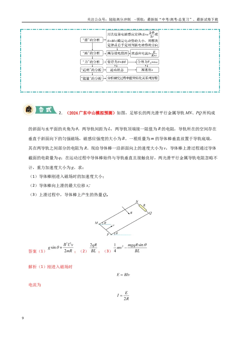 《大题10电磁感应综合问题（教师版）_04-物理-高考总复习_专项复习_2025年_2025年高考物理大题突破+限时集训（广东专用）》第9页预览