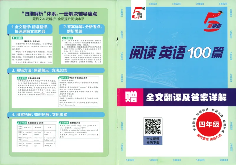 《5星英语阅读100篇4年级-全文翻译及答案详解-49页_2025秋小学语数英热门学习资料合集_26版5星英语阅读100篇4年级》第1页预览
