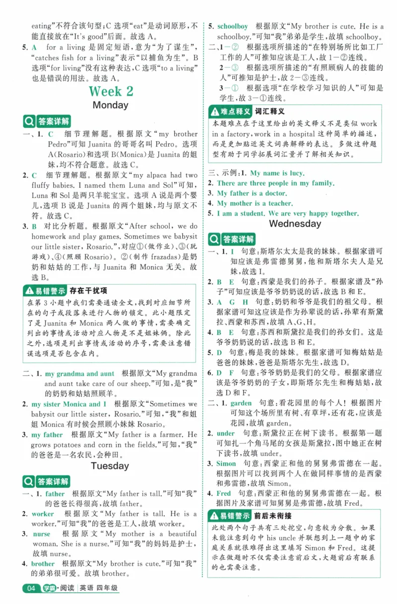 《5星英语阅读100篇4年级-全文翻译及答案详解-49页_2025秋小学语数英热门学习资料合集_26版5星英语阅读100篇4年级》第5页预览