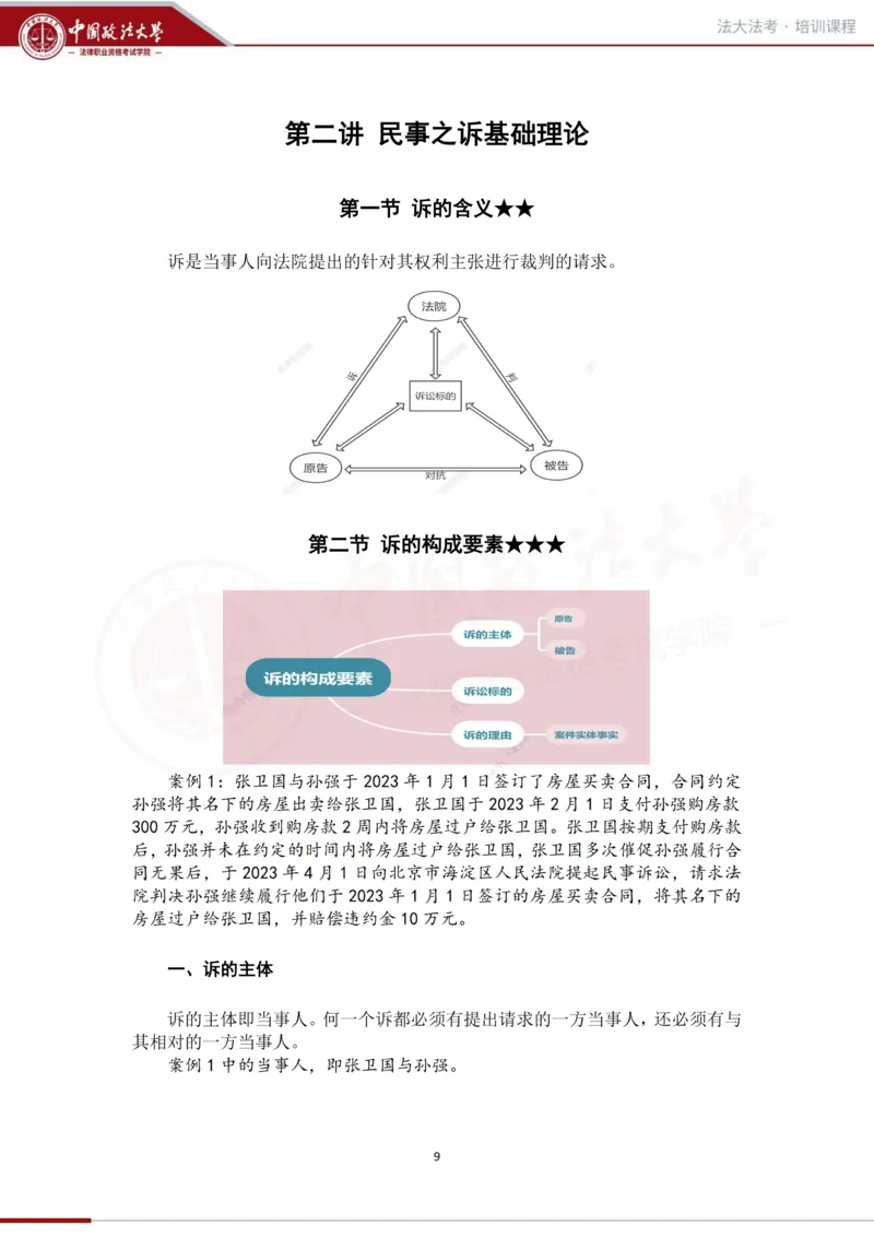 《法大法考先行筑基内部资料-民诉_2026法考客观_法-D_01先行筑基（内部班）视频+讲义_民诉法视频+讲义》第10页预览