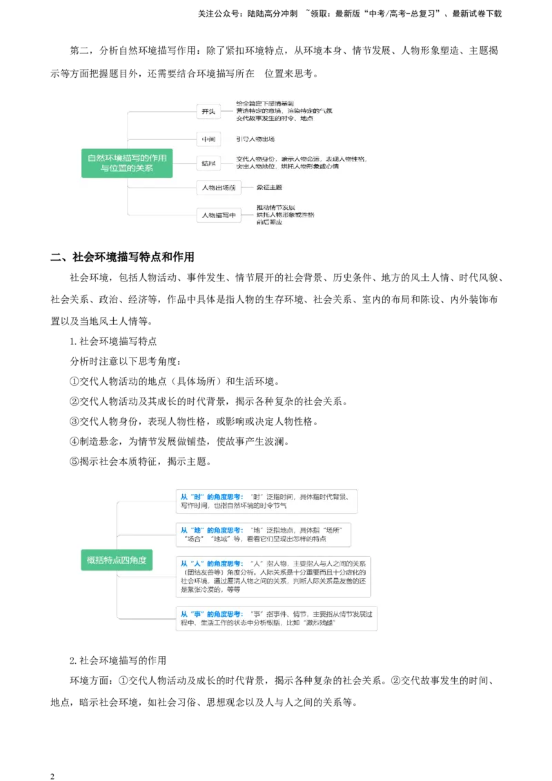 《小说阅读-突破考点专练三赏析环境（解析版）_一轮复习_2025年_2025年实战高考语文·一轮复习大讲义_资料》第2页预览