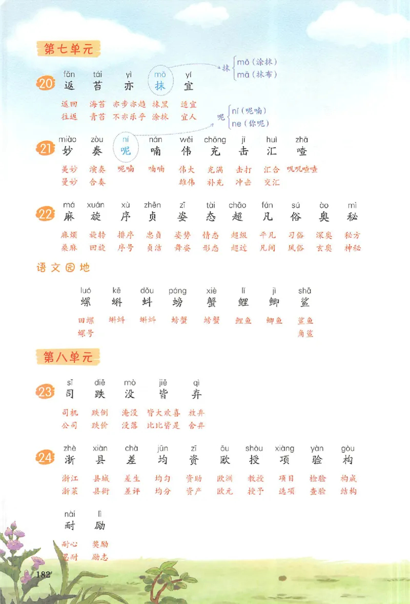 《3年级上册语文课后生字组词25秋_2025秋小学语数英热门学习资料合集》第5页预览