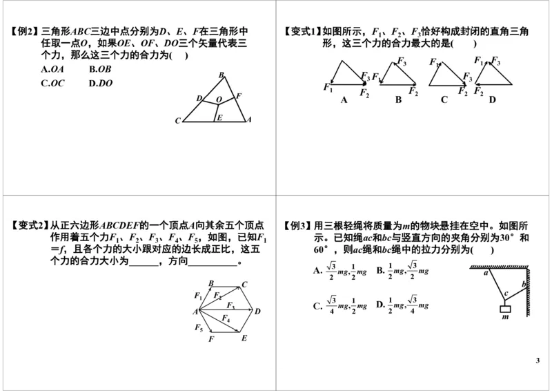 《力的矢量运算及力的平衡-248e1e2727ca_学而思高三全套_高三录播课程各种版本_高三一轮二轮_21630=11964高考物理一轮总复习(含动量部分）-于亮61讲_第2讲力的矢量运算及力的平衡》第3页预览