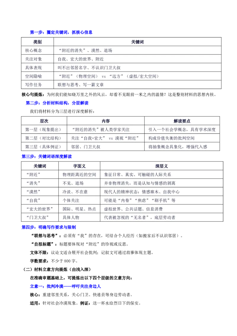 《山东齐鲁名校考试联盟10月联考“附近的消失”思考：“附近”是生活的温度_专项复习_2026年-语文专项复习_582026年高考语文各地名校模考卷作文导写》第2页预览