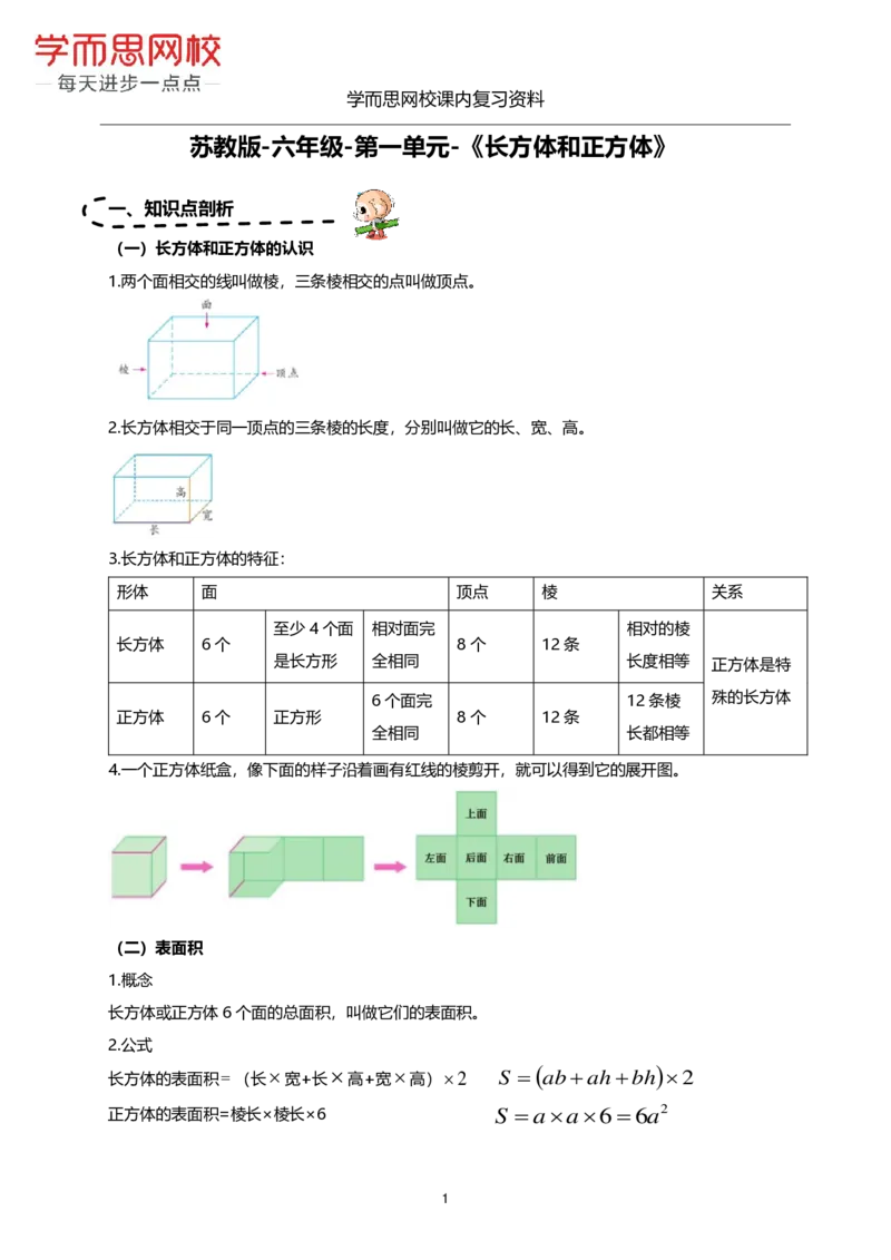 《苏教版-六年级-1-3单元复习资料-bbe8198fcca7_小学学而思全套_六年级全套_六年级2020年暑-2021年春直播课程_2020年秋季课程六年级_2020年秋季课程六年级数学_期末复习资料_苏教6上》第1页预览