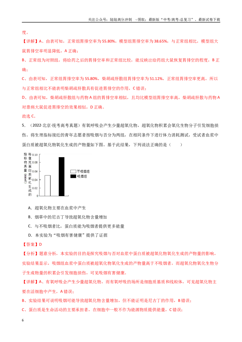 《宝典13人体的内环境与稳态（解析版）_06-生物-高考总复习_一轮复习_2024年_2024年高考生物一轮复习知识清单必背总结全国通用_资料》第6页预览
