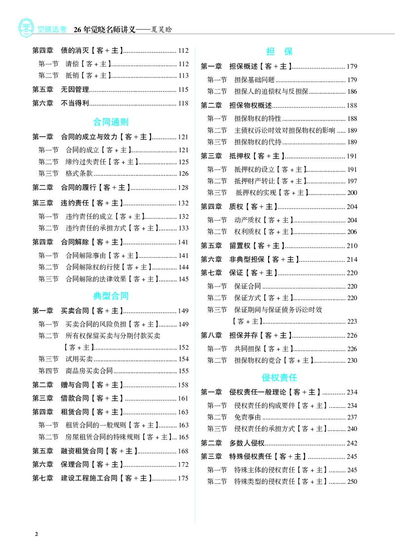 《彩色26夏昊晗民法名师讲义-夏浩晗_2026法考客观_觉-X_2026JX名师专项课（内部班）_052026年夏昊晗民法名师课（完结）》第4页预览