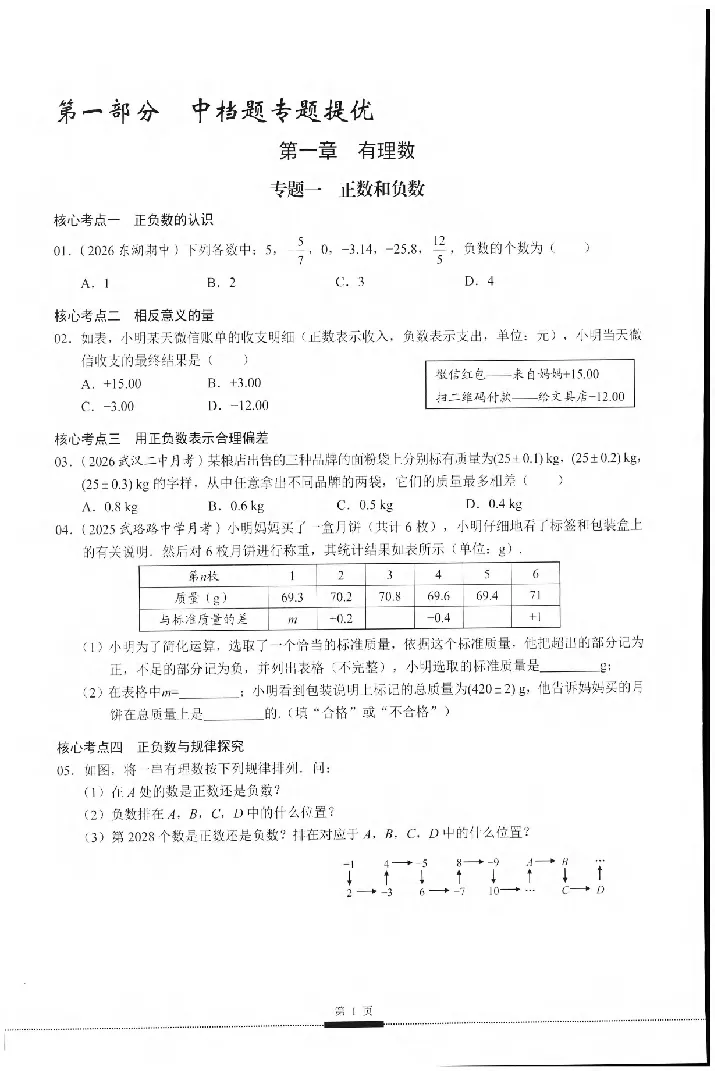 《2027《初中数学•核心考点》7上(绿皮)_2027版初中《核心考点》7年级上册（数学）+课件（人教绿皮）》第7页预览