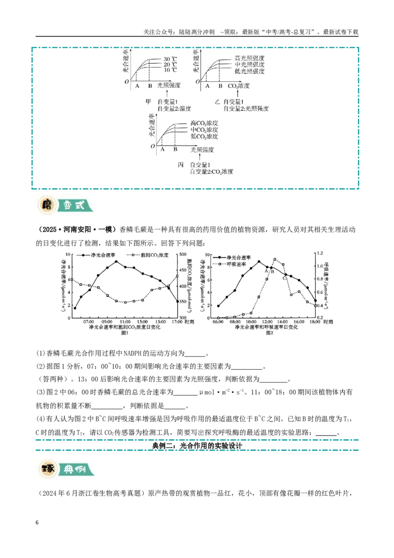 《大题01细胞代谢类（学生版）_06-生物-高考总复习_专项复习_2025年_2025年高考生物大题突破+限时集训（福建专用）》第6页预览