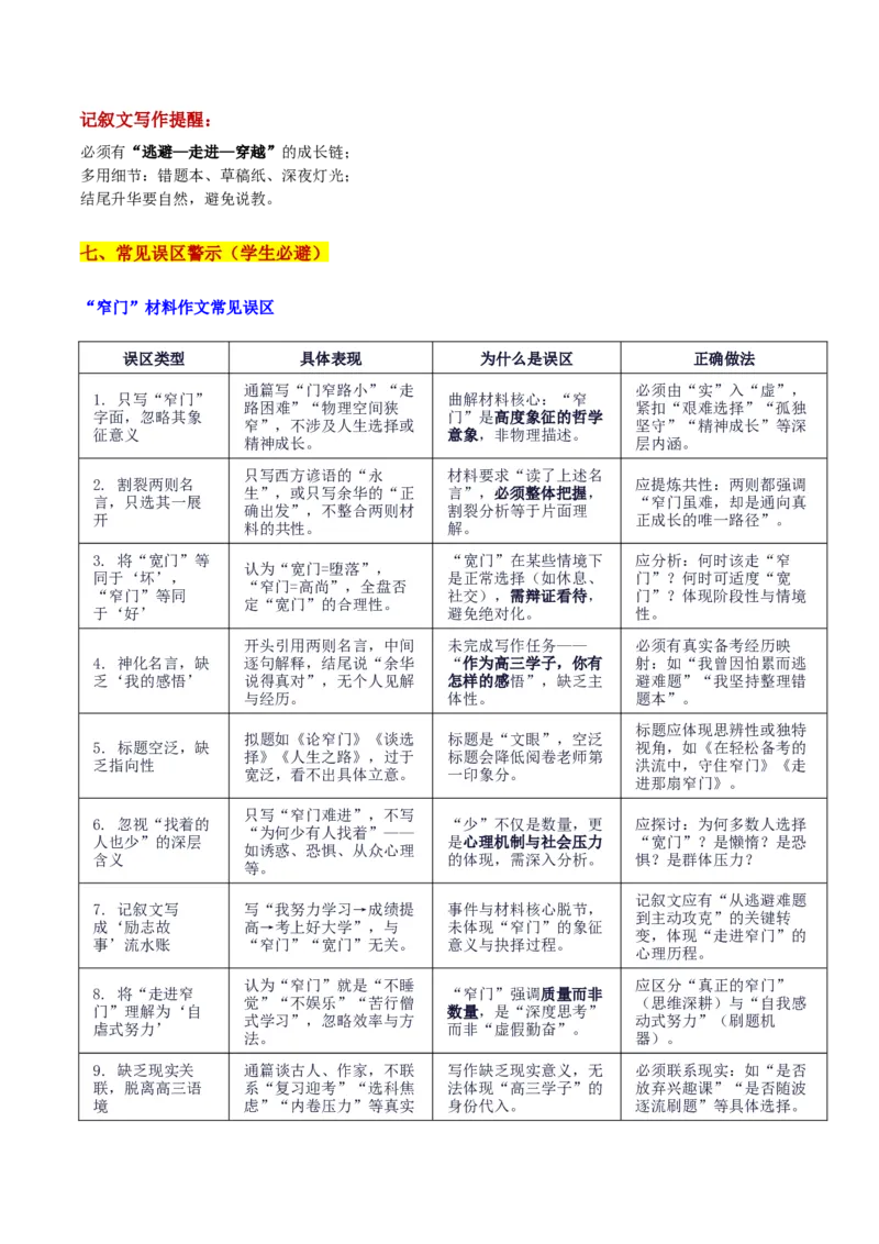 《广东“六校联盟”第一次联考“窄门之后”审题立意及范文_专项复习_2026年-语文专项复习_582026年高考语文各地名校模考卷作文导写》第5页预览