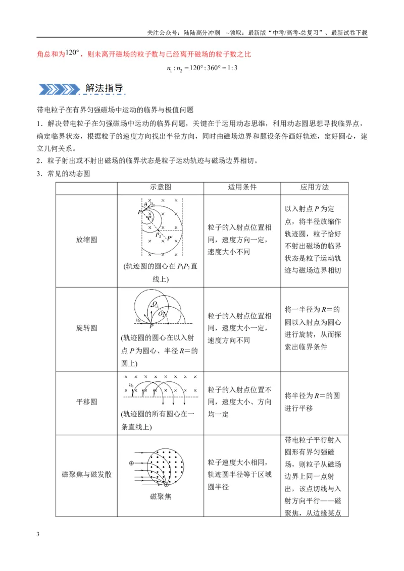 《大题09带电粒子在匀强磁场、组合场、复合场中的运动（解析版）_04-物理-高考总复习_专项复习_2024年_2024年新高考物理大题突破练习题限时集训试卷练习_资料》第3页预览