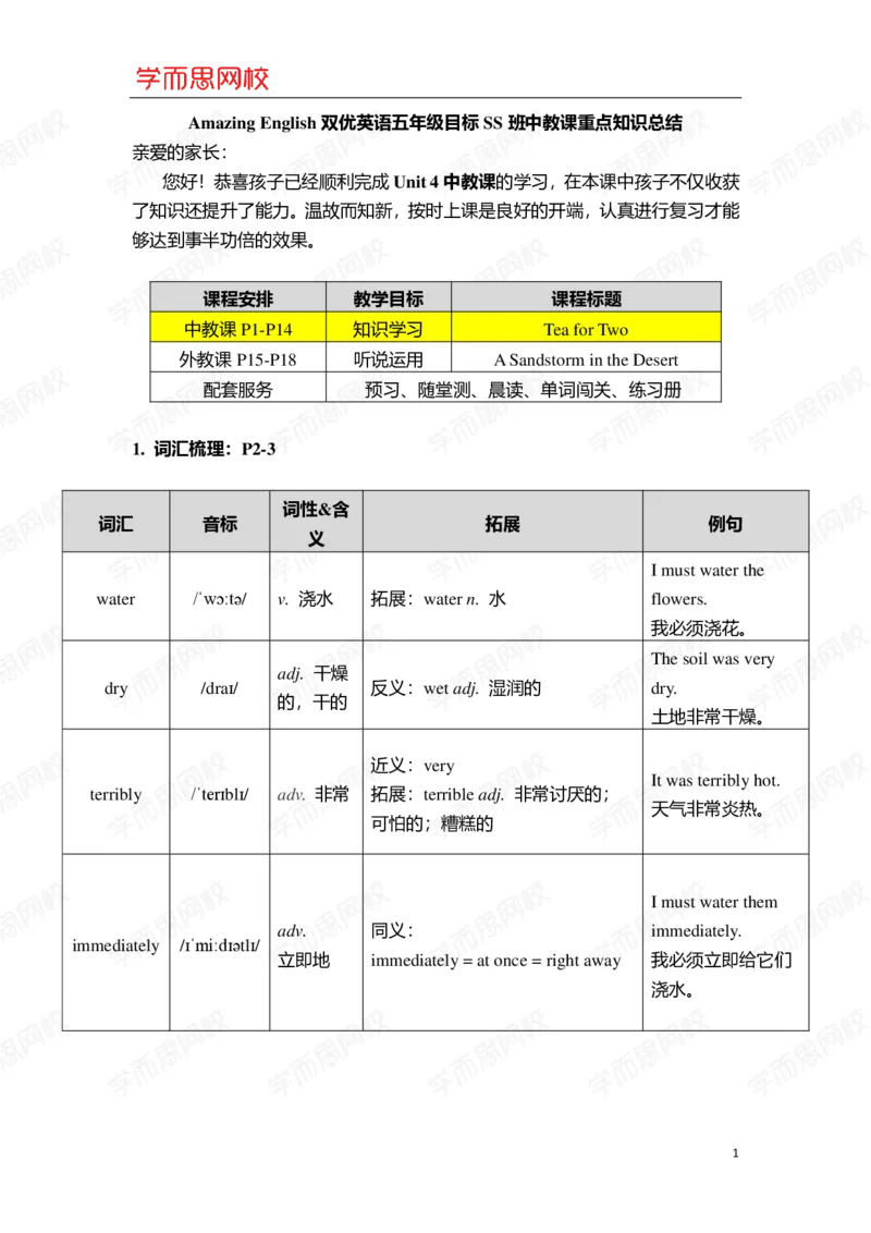 《总结一-0b8908bf3558_小学学而思全套_五年级全套_五年级2020年暑-2021年的直播课_2020年秋季课程五年级_2020年秋季课程五年级英语_05unit4中教(两个人一起喝茶)》第1页预览