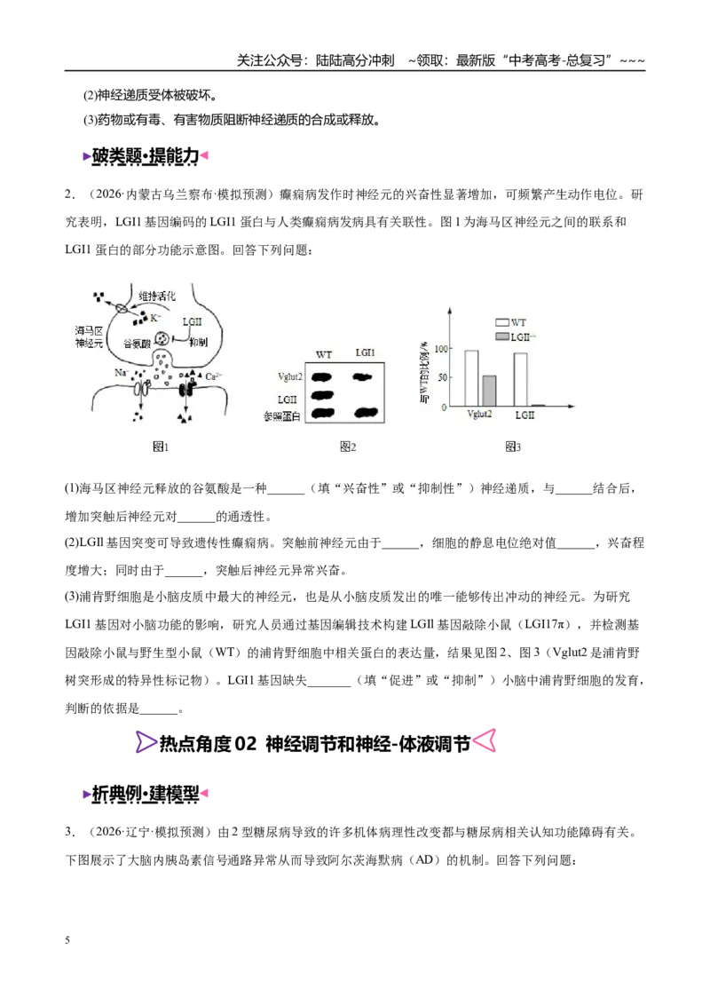《大题03稳态与调节（4大热点角度精讲精练）（黑吉辽蒙专用）（学生版）_06-生物-高考总复习_专项复习_2026年-生物高考专项复习_2026年高考生物终极冲刺讲练测（黑吉辽蒙专用）-G466_2026版》第5页预览