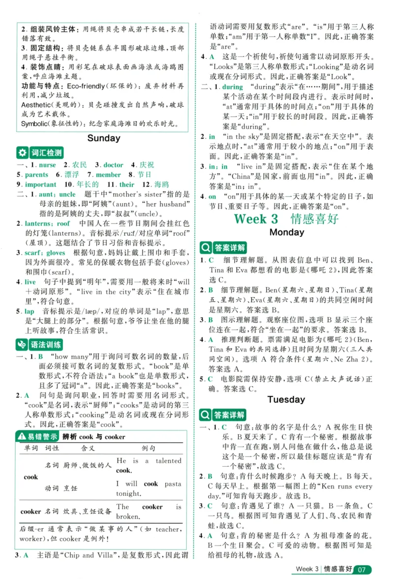 《5星英语阅读100篇3年级-全文翻译答案详解-50页_2025秋小学语数英热门学习资料合集_26版5星英语阅读100篇3年级》第8页预览