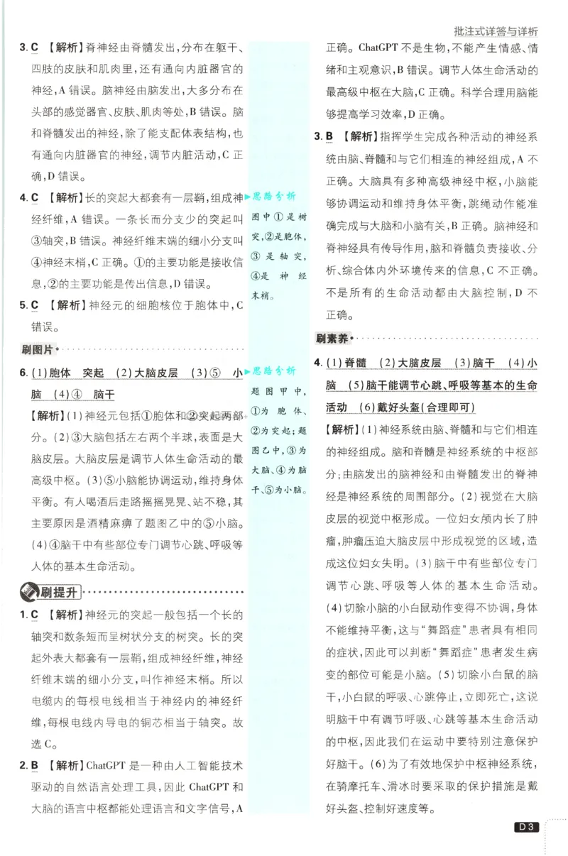 《2027《初中生物•必刷题》8上(RJ)答案_2027版初中《必刷题》8年级上册（生物）（人教）》第4页预览