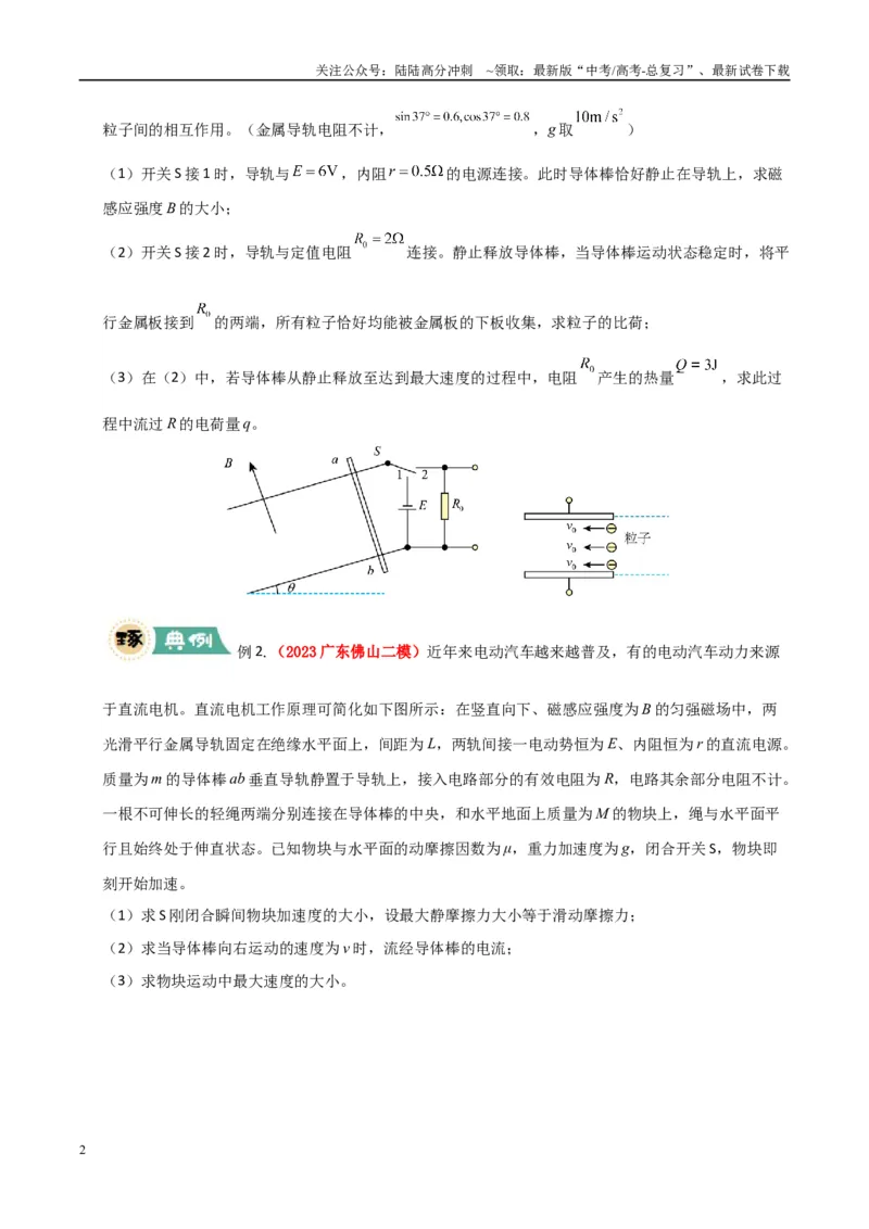 《大题10电磁感应综合问题（学生版）_04-物理-高考总复习_专项复习_2025年_2025年高考物理大题突破+限时集训（广东专用）》第2页预览