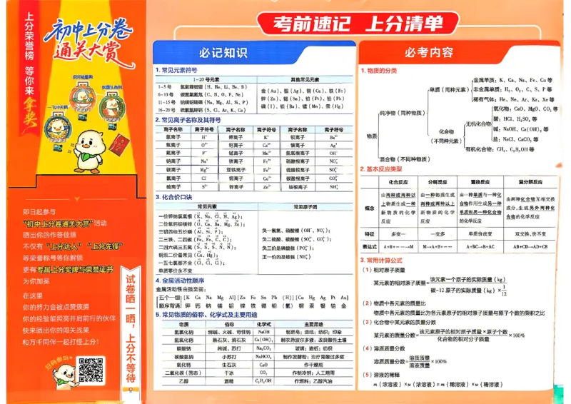 《26秋初中上分卷九全一册化学沪教版试卷_2027版初中《必刷题上分卷》9年级全册（化学）（沪教）》第2页预览