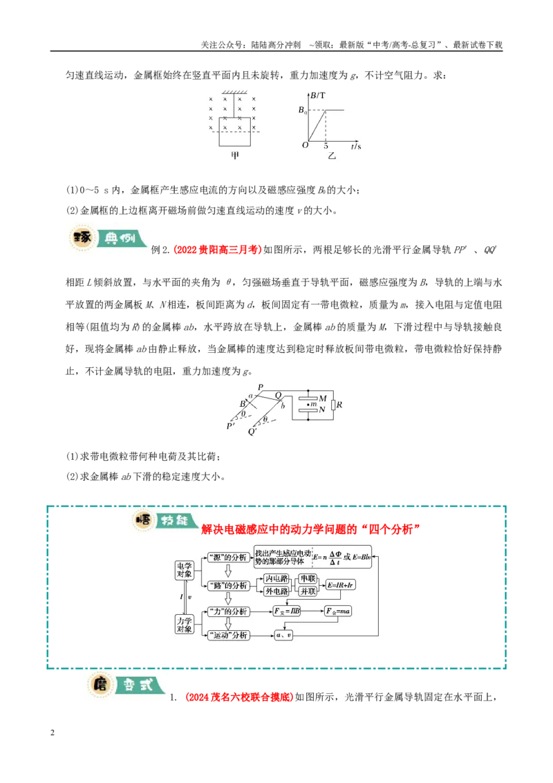 《大题10电磁感应综合问题（学生版）_04-物理-高考总复习_专项复习_2025年_2025年高考物理大题突破+限时集训（新高考通用）》第2页预览