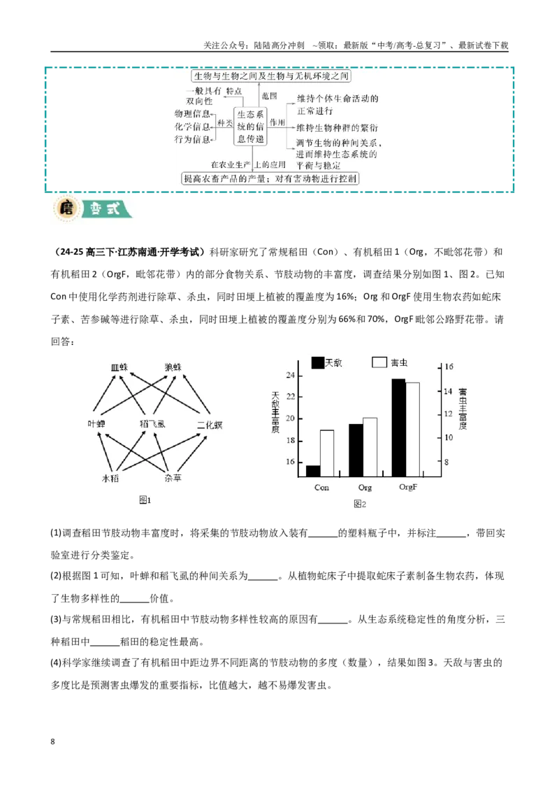 《大题04生物与环境类（学生版)_06-生物-高考总复习_专项复习_2025年_2025年高考生物大题突破+限时集训（福建专用）》第8页预览