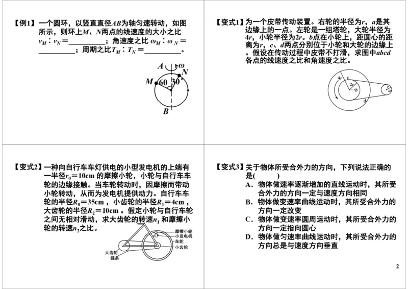 《15讲义-dde7cd335007_学而思高三全套_高三录播课程各种版本_高三一轮二轮_21630=11964高考物理一轮总复习(含动量部分）-于亮61讲_第15讲圆周运动的描述及向心力的分析》第2页预览