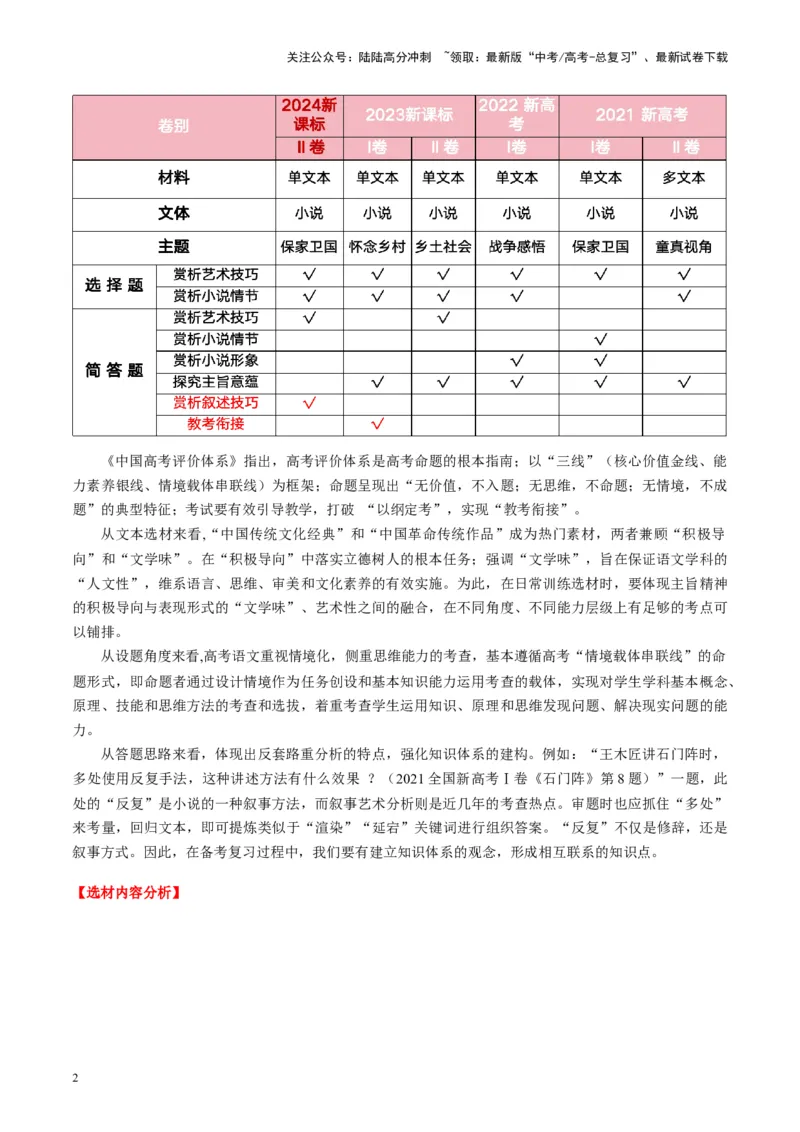《小说阅读第一课（讲义）学生版_一轮复习_2025年_2025年高考语文一轮复习讲义+练习+课件（新教材新高考）_小说阅读》第2页预览